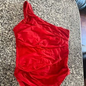 Red Bathing suit- one shoulder